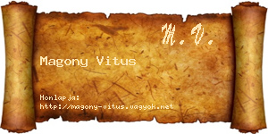 Magony Vitus névjegykártya